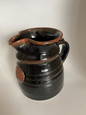 Vintage pottery Jug Hand Thrown Glazed Jug signed 10cm With Makers Mark