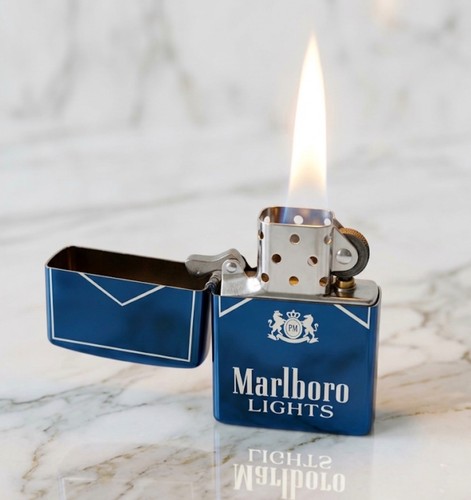Blue marlboro metal lighter - metal, |