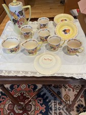 Mak.Merry hand painted highly  collectible  Art pottery Coffee Set