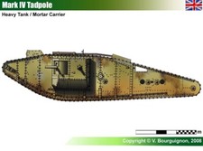 1/72 WW1 British Mk.IV MALE TADPOLE Tank. Painted Resin. 3800+ models on offer