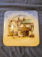 VINTAGE "SANDLAND WARE" ~ SQUARE PLATE ~ 7" X 7" ~ FOUR WAYS INN