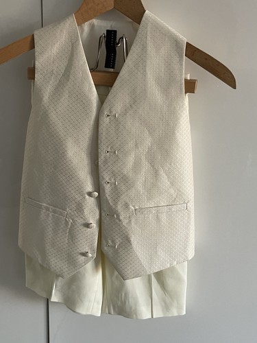 Boys cream wedding waist coat - cream,