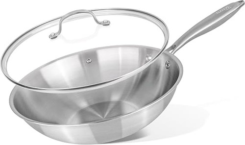 Stainless steel wok non stick - steel,