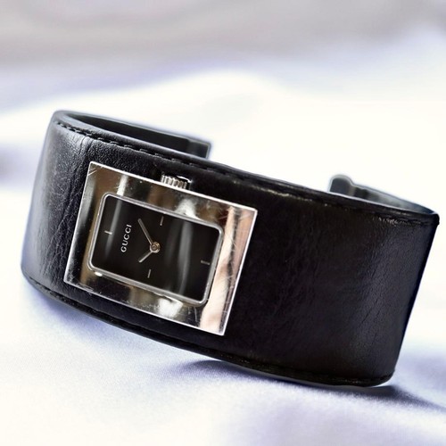Gucci leather bangle watch - gucci,