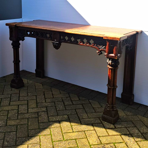 Antique gothic carved wood - carved,