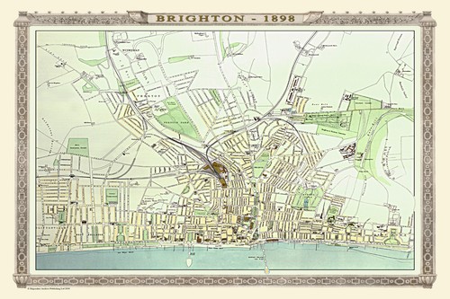 Old map brighton 1898 - old,