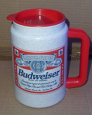 Budweiser Beer Insulated Plastic Grey Red 15cm 6” Whirly Travel Mug