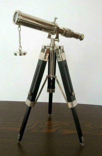 Solid brass telescope wooden - brass,