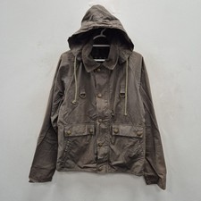 Barbour Casual Overdye Spey Ring Khaki Green Country Fishing Coat Jacket Size 36