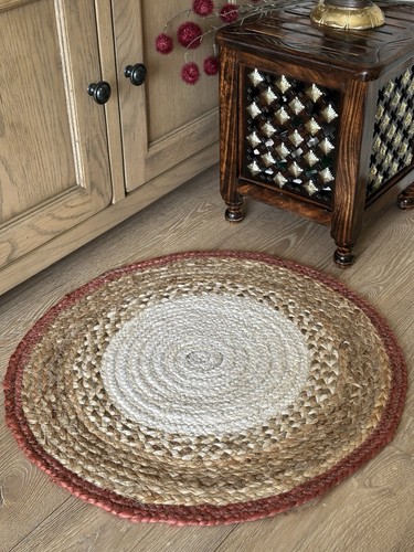 Handmade round jute rug - round,