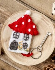Toadstool Keyring Toy Knitting