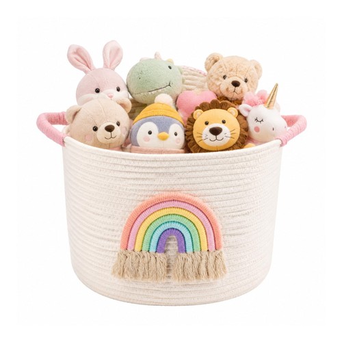 Woven cotton rope toy storage - cotton,