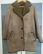 Richard Draper  Women's Sheepskin Coat Size UK 14 Beige Made In Glastonbury 
