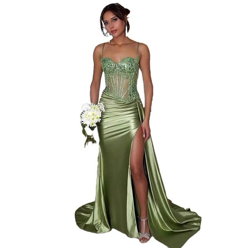 Party dress satin - satin, prom