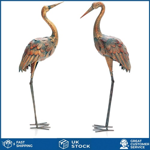 Lifelike metal crane garden - metal,
