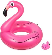 Olycism Flamingo Float Pink Inflatable Pool Summer Beach Party Tube