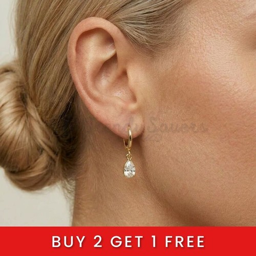 14ct gold teardrop - teardrop, cz
