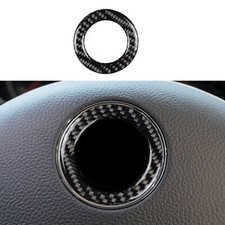 Real Carbon Fiber Steering Wheel Logo Badge Emblem Trim Ring For VW Golf Jetta