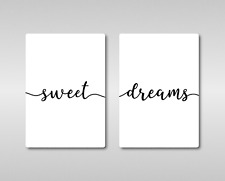 Sweet Dreams Quote Floating Metal Wall Art Print Plaque Bedroom Good Night Sleep