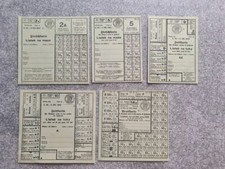 Bohemia and Moravia WWII 5x Food meat rations coupon stamp voucher no.37  1942