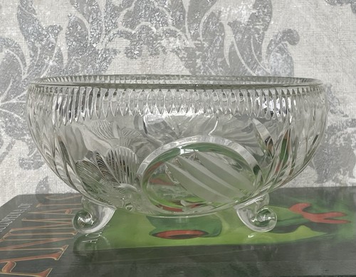 Crystal cut glass footed - glass,