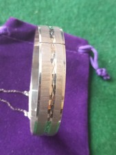 Stunning ~ Hallmarked  Silver ~ Diamond Cut Bangle ~ 1969 B/Ham ~ 31g ~ 6cm Diam
