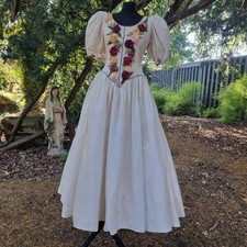 OOAK Vintage 1980s 100% SILK Princess Cinderella Ballgown Wedding Dress Fits 8