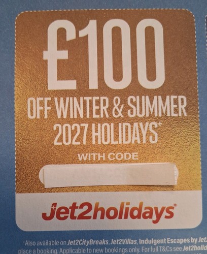 Jet2 holidays 100 voucher - jet2, £100