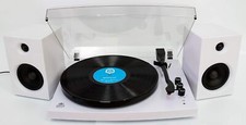 GPO Piccadilly Retro Bluetooth 3-Speed Turntable with Pitch Speakers White