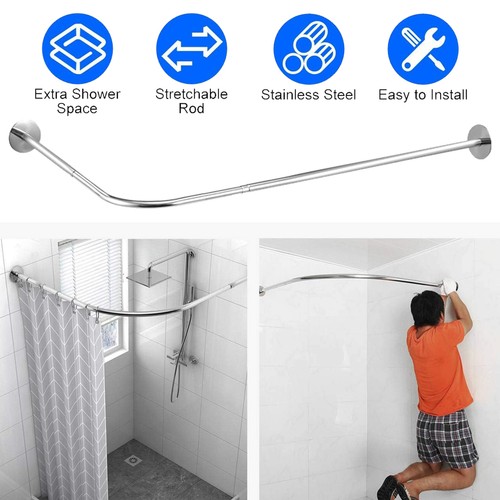 Shaped corner shower curtain - l,