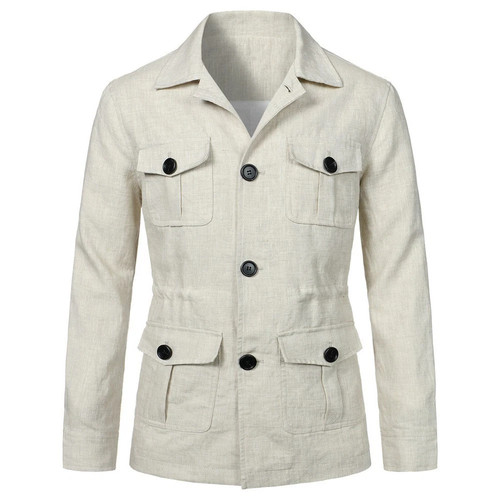 Men 100 linen - linen, safari