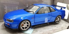 Solido 1/18 Scale Diecast S1804301 - 1999 Nissan Skyline R34 GTR Bayisde Blue