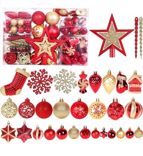 135 pcs christmas baubles - 135,