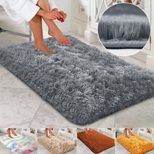 Non Slip Bath Mat Water Absorbent Small Large Bathroom Rug Toilet Pedestal Mats