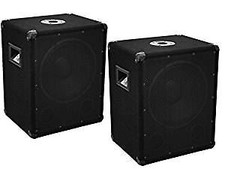 2x Omnitronic Subwoofer Bass Bin Speaker 12" 600W BX-1250 DJ Disco PA System