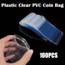 100PCS Plastic Clear PVC Coin