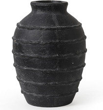 Large black terracotta vase - large,