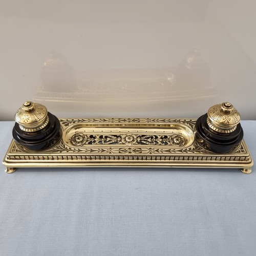 Vintage brass victorian desk - vintage,