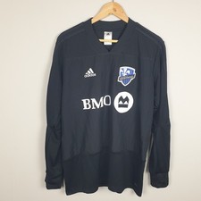 Adidas Montreal Impact Football Shirt Mens Large Black Soccer Jersey Training
