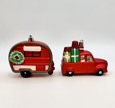 Red Christmas Ornaments Retro