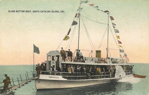 Postcard glass bottom boat - glass,