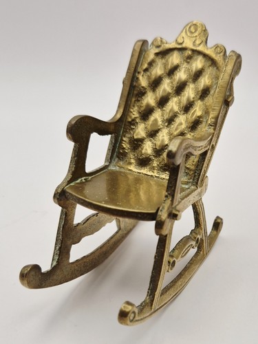 Vintage brass rocking chair - vintage,