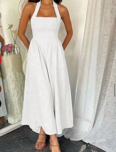 Halter neck summer dress - halter,