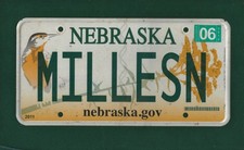 MILLESN NEBRASKA Meadowlark, Dated 2012, American Licence Plate 12"x6"