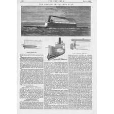 The Destroyer Torpedo Boat Antique Print 1878