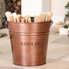 Large Copper Kindling Bucket