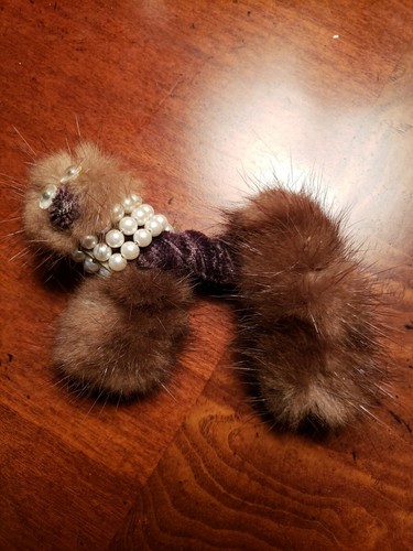 Vintage brown mink poodle dog - vintage,