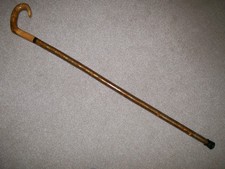 Beautiful New Craftsman Hand Made Crook Handle Walking Stick Hazel Shank 39W