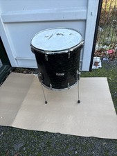 Vintage  Edgware 16” Floor Tom Drum. Black Marble Finish 16x15. Needs Restoring
