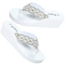  White Slip on Sandals for